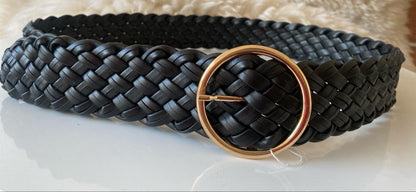 Thick Black Braid Belt