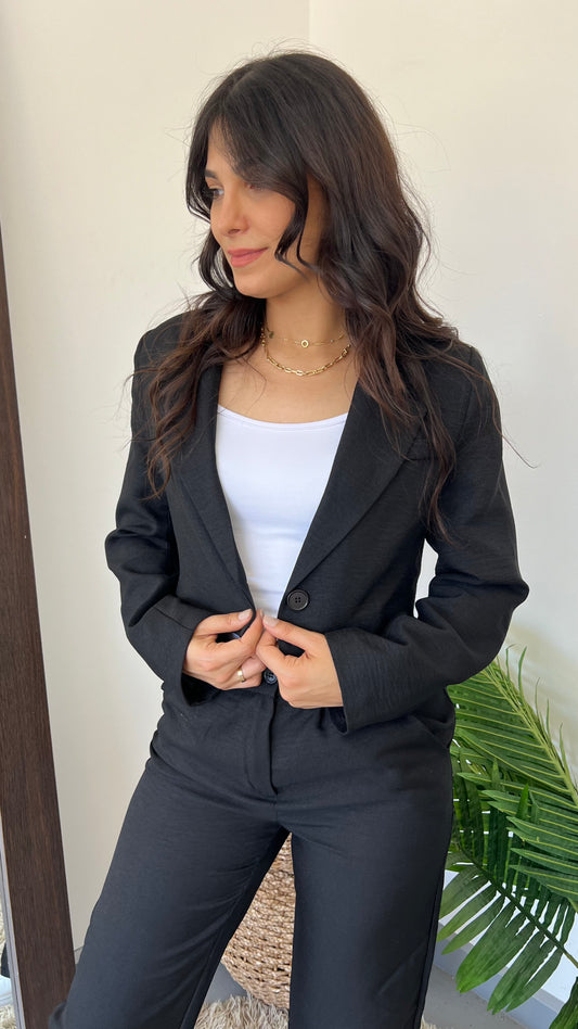 black look short blazer