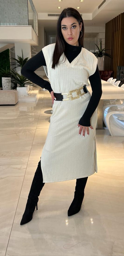 Off White Wool Dress