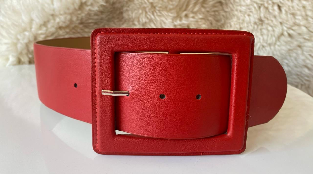 Thick Red Square Belt