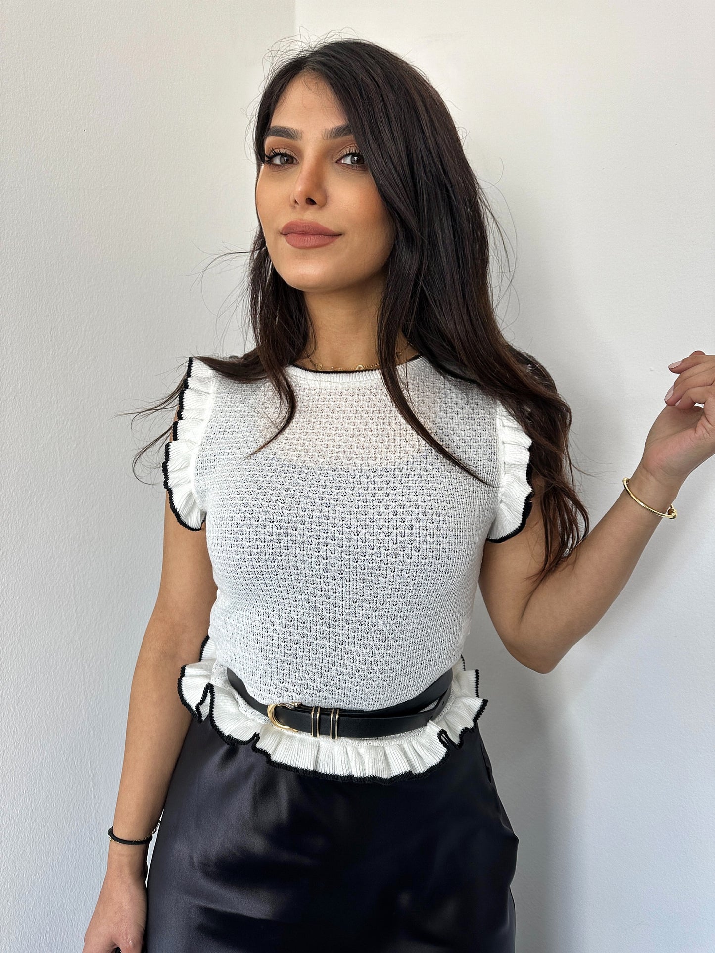 Zara black & white top