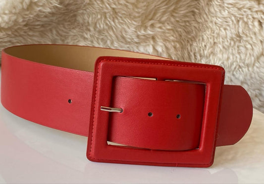 Thick Red Square Belt