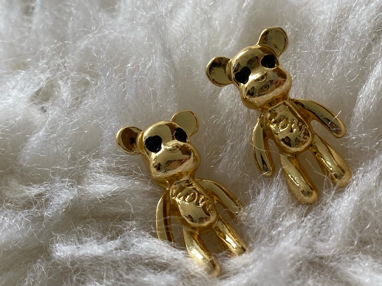 Bear Black Eye Earrings