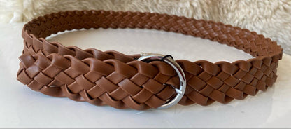 Thin Brown Braid Belt