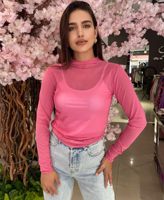 baby rose transparent top