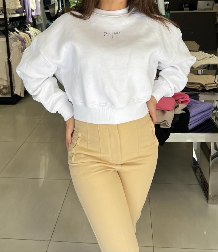 White Cropped Sweater