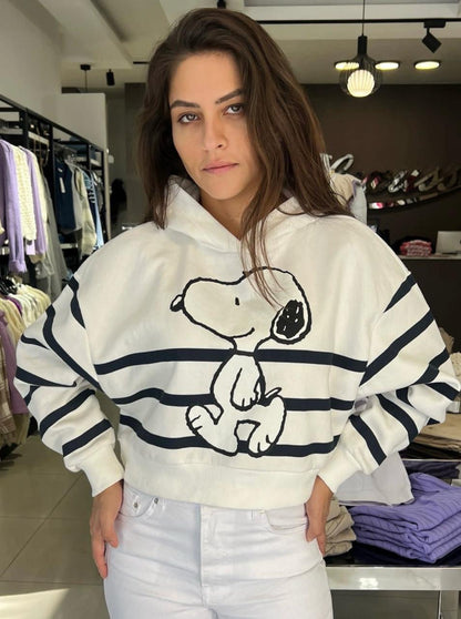 Snoopy Cropped Hoodie