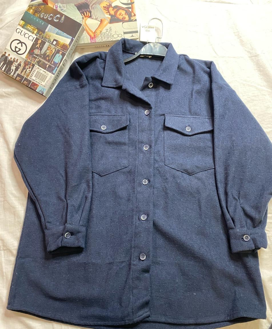 Navy Blue Shirt Jacket