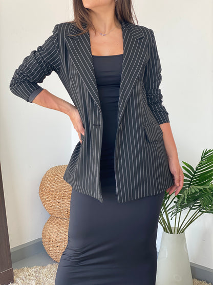 black stripped set blazer