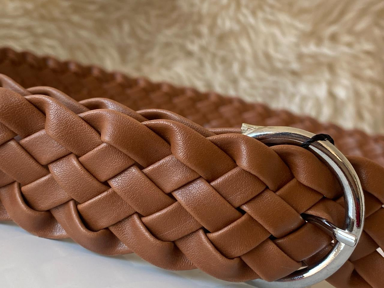 Thin Brown Braid Belt