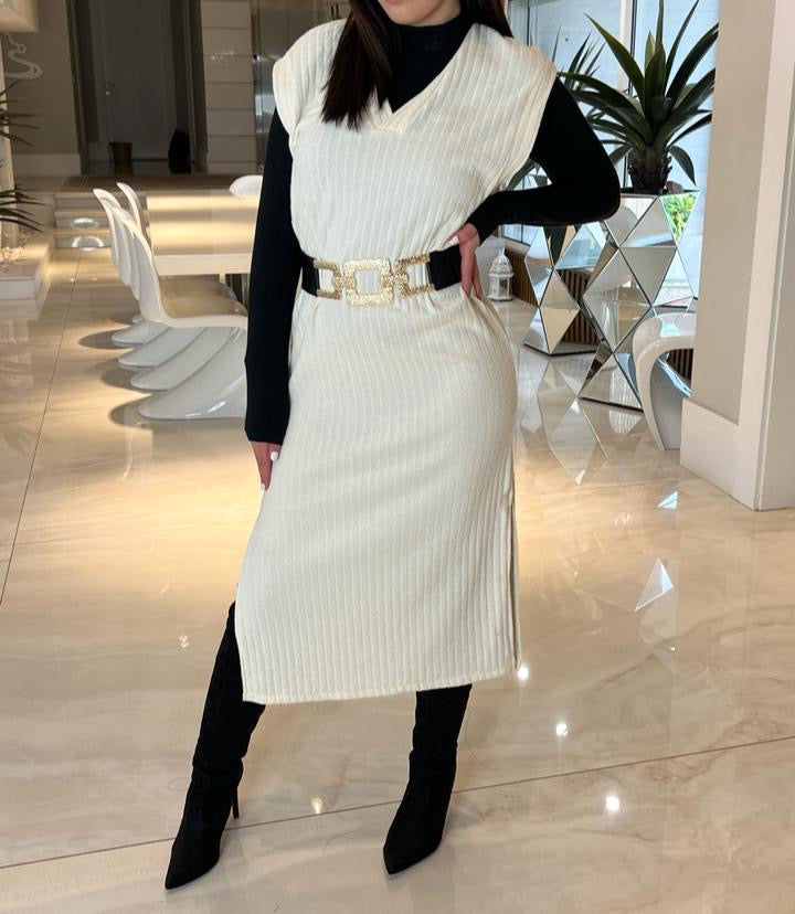 Off White Wool Dress